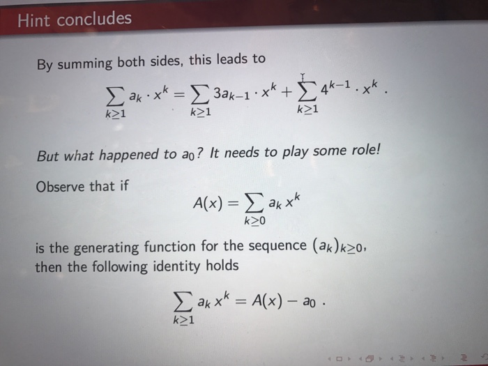 Solved Homework Problem Use Ordinary Generating Functions To | Chegg.com