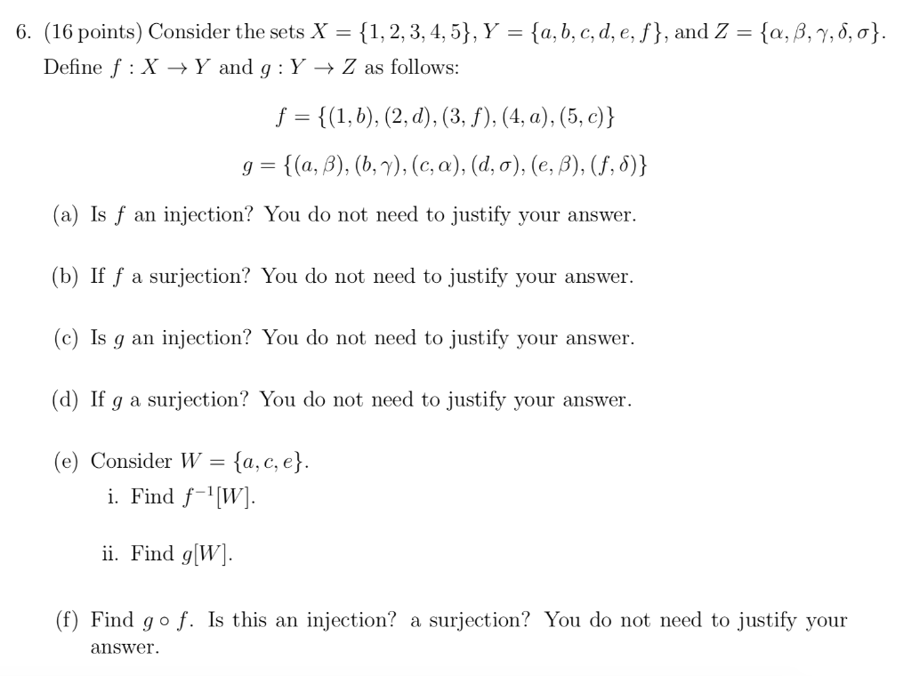 6 16 Points Consider The Sets X 1 2 3 4 5 Chegg Com