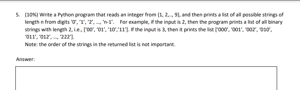 Solved 5. (10%) Write a Python program that reads an integer | Chegg.com