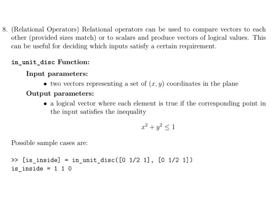 Solved 8. (Relational Operators) Relational operators can be | Chegg.com