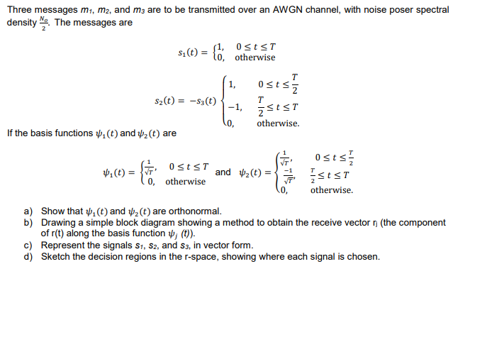 Solved Three messages m1, m2, and m3 are to be transmitted | Chegg.com