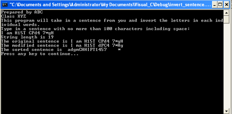 Solved Write C program to take in a sentence in the form of | Chegg.com