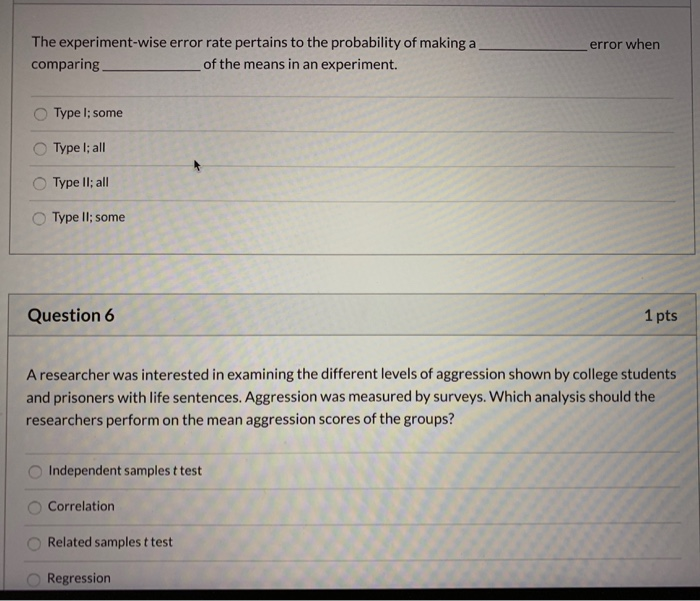 experiment wise error rate