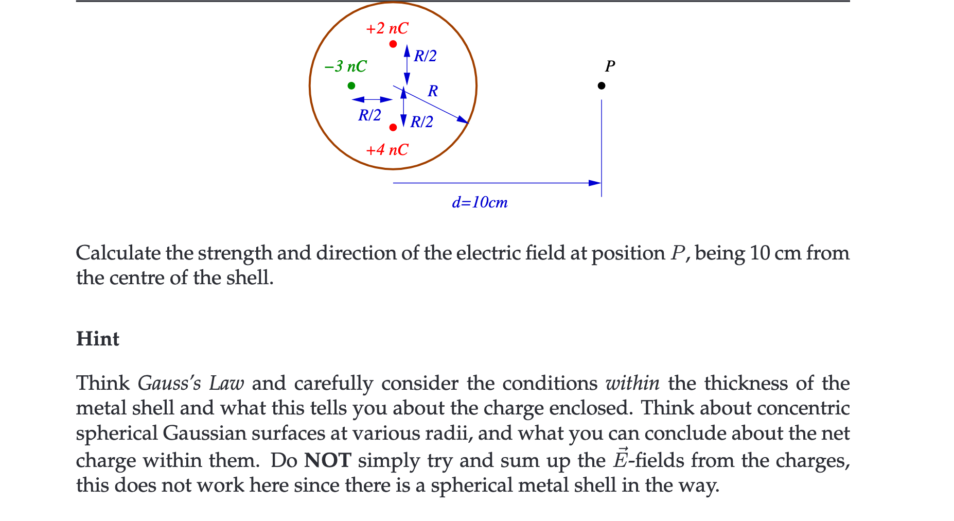 Solved Three Fixed Point Charges Of 2 Nc 3 Nc And 4 Ncar Chegg Com