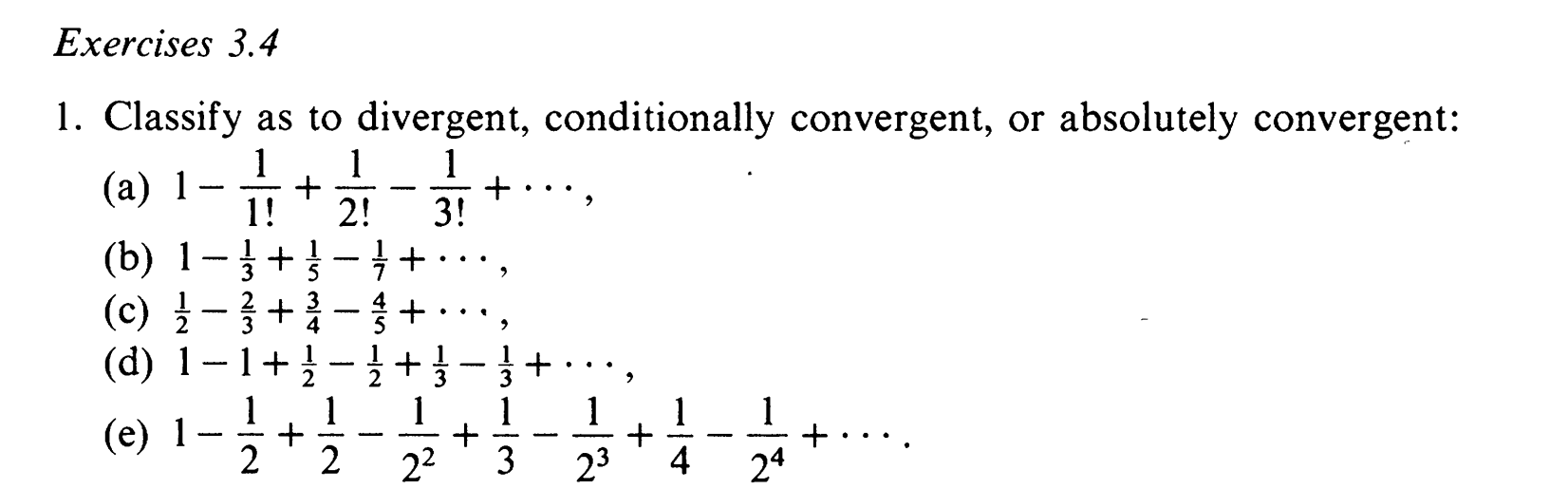 Solved Classify as to divergent, conditionally convergent, | Chegg.com