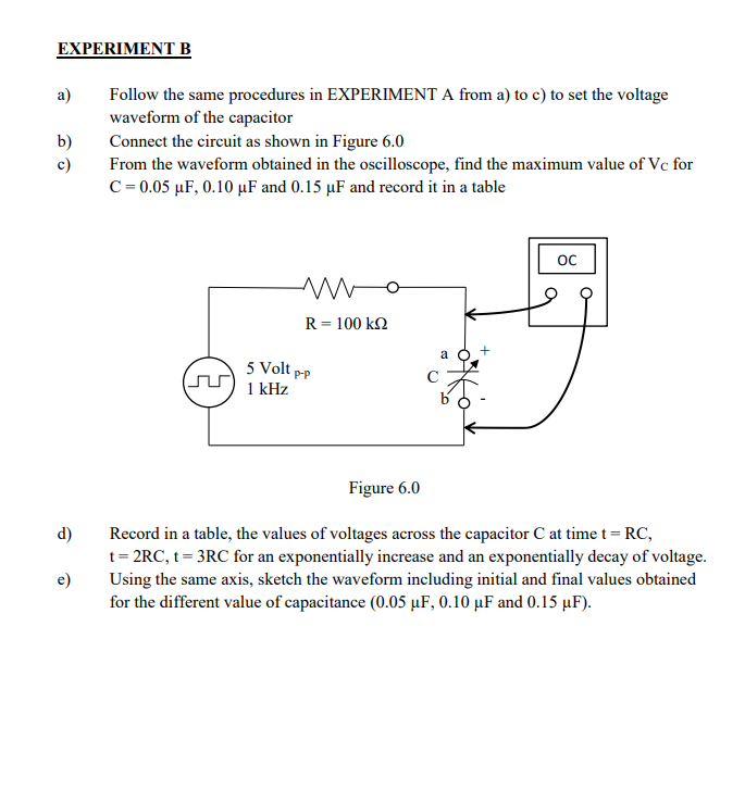 Solved EXPERIMENT B A) B) Follow The Same Procedures In | Chegg.com