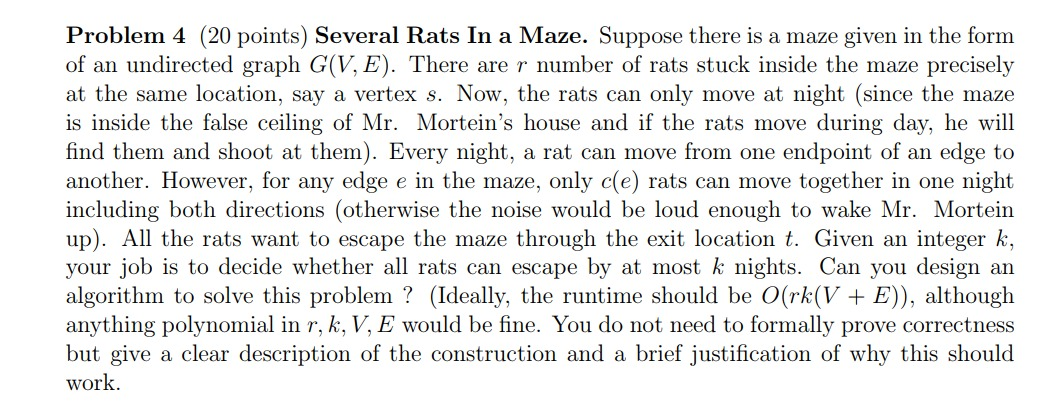 Solved Problem 4 20 Points Several Rats In A Maze Suppose Chegg Com   PhpwJ6RU6 