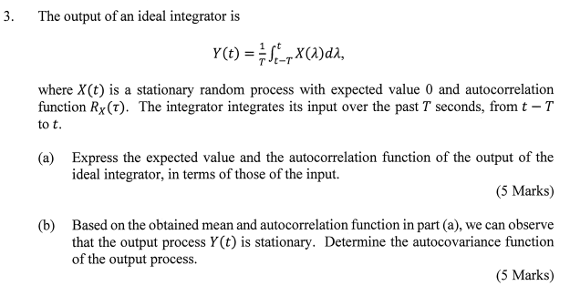 3. The output of an ideal integrator is | Chegg.com