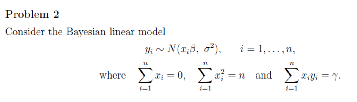 Solved Consider The Bayesian Linear Model 2921