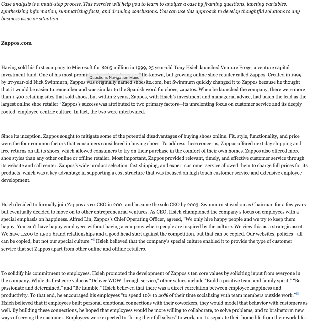 Solved Case analysis is a multi-step process. This exercise | Chegg.com