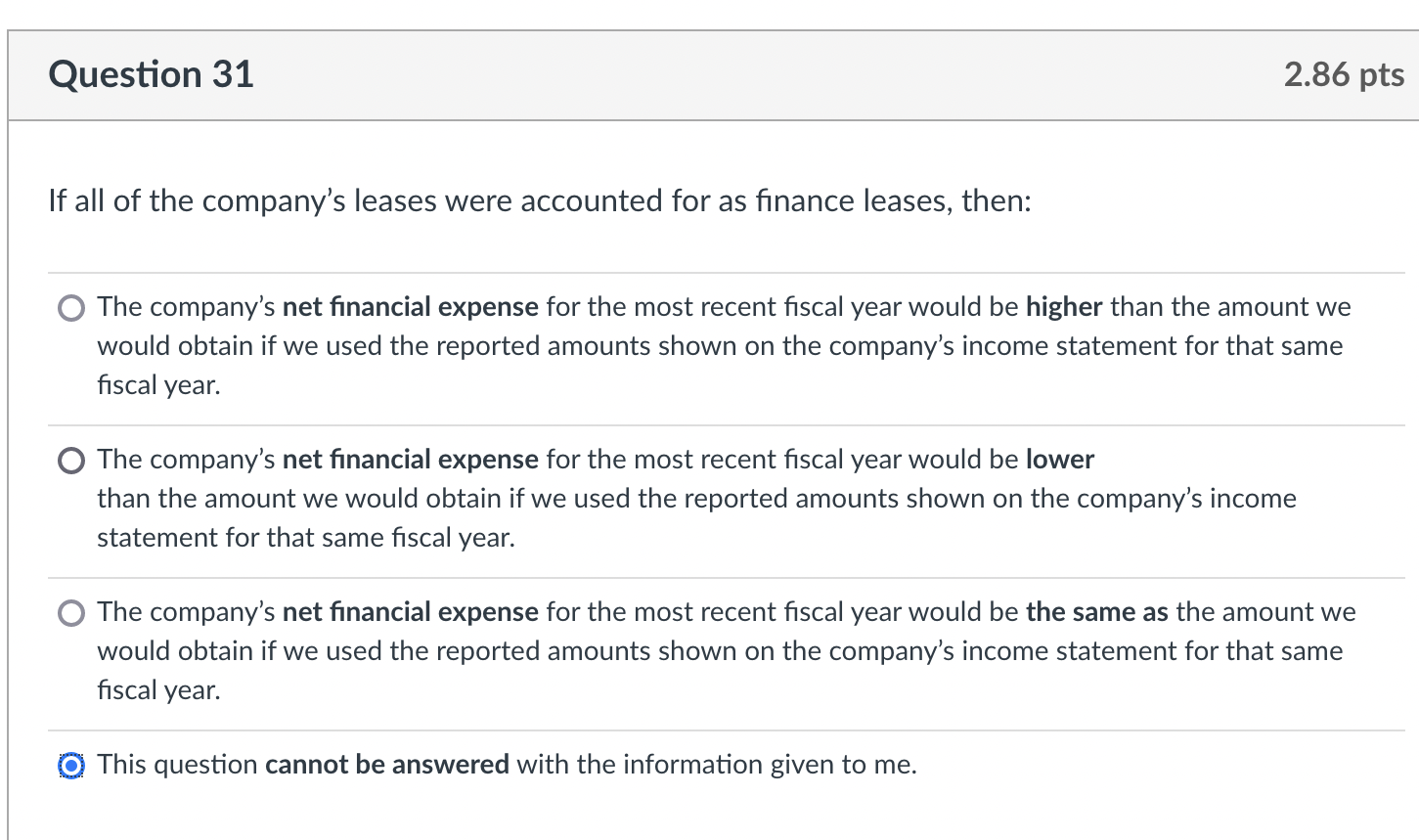 Solved If all of the company's leases were accounted for as | Chegg.com