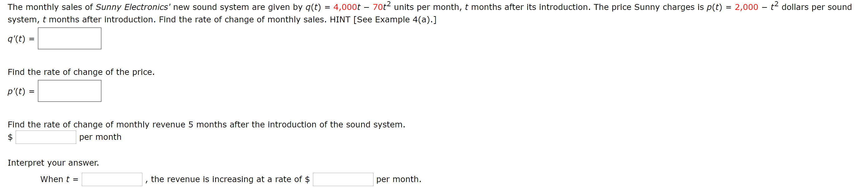 Solved The monthly sales of Sunny Electronics' new sound