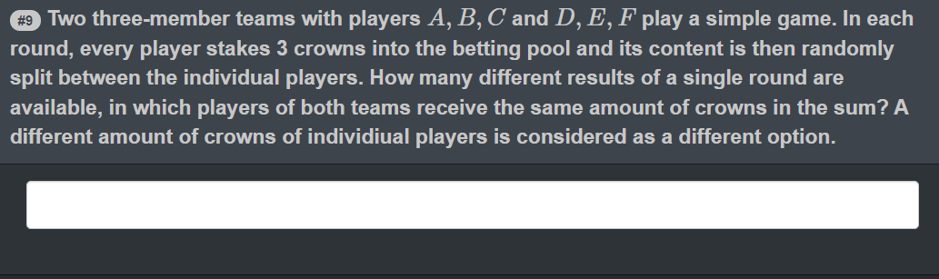 Solved #9 Two three-member teams with players A, B, C and D, | Chegg.com