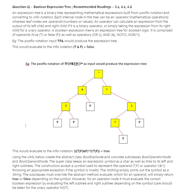 Solved Question 2) - Boolean Expression Tree; Recommended | Chegg.com