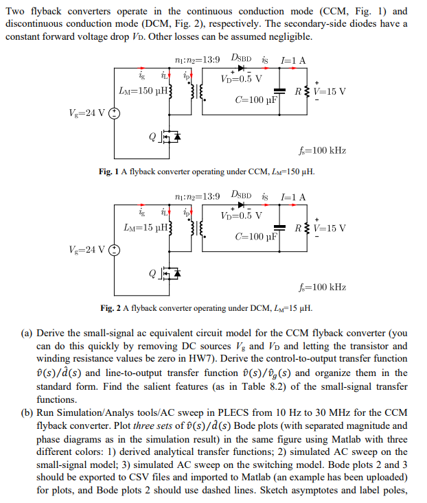 Two flyback converters operate in the continuous | Chegg.com