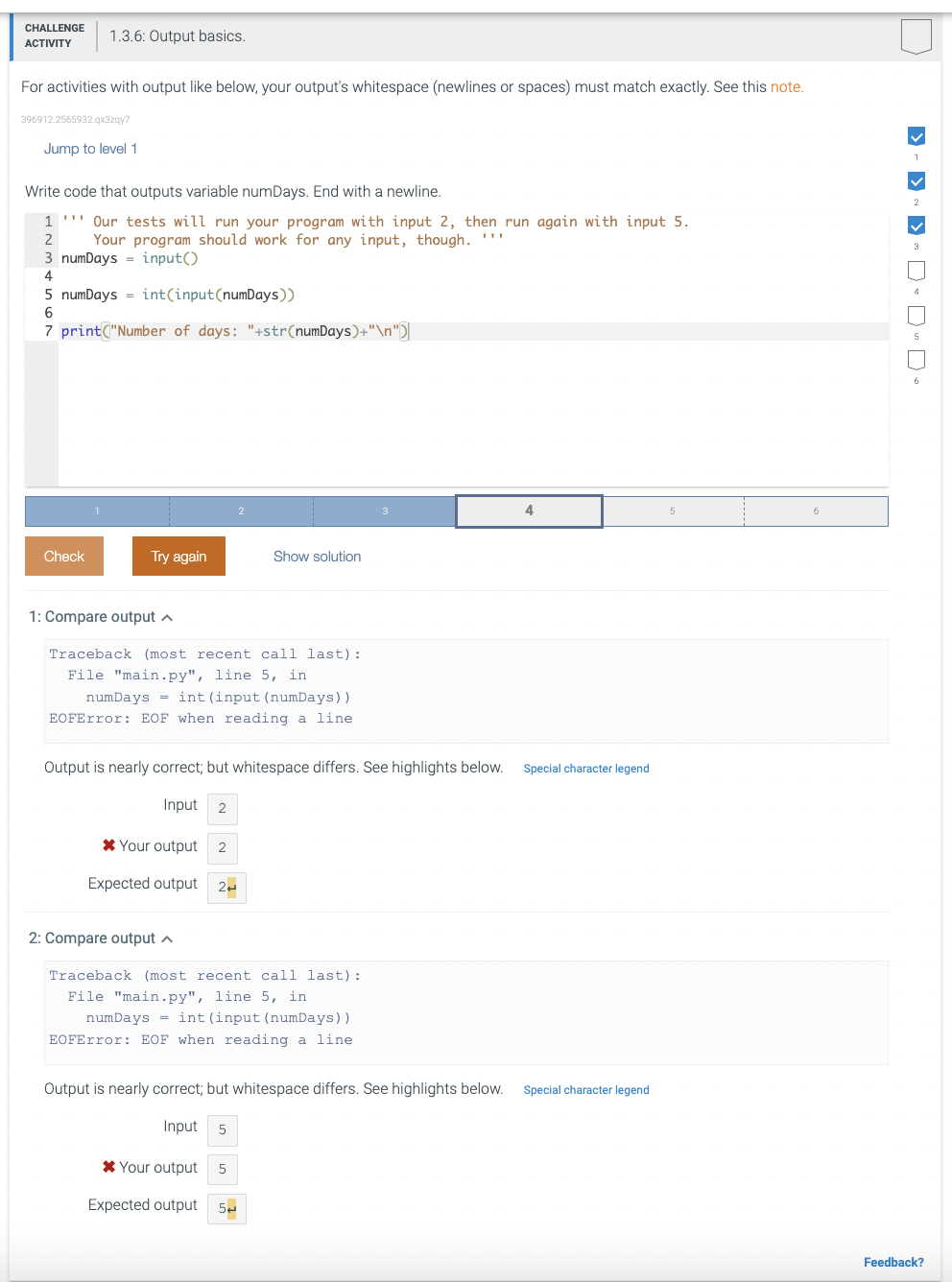 Solved CHALLENGE ACTIVITY 1.3.6: Output Basics. For | Chegg.com