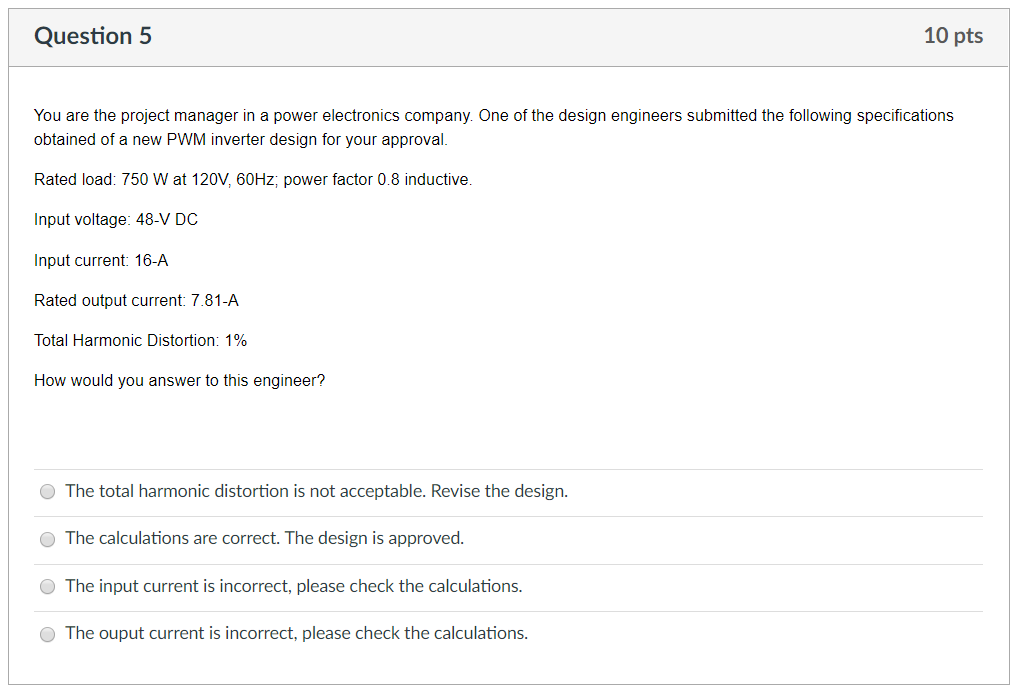 Solved Question 5 10 pts You are the project manager in a | Chegg.com