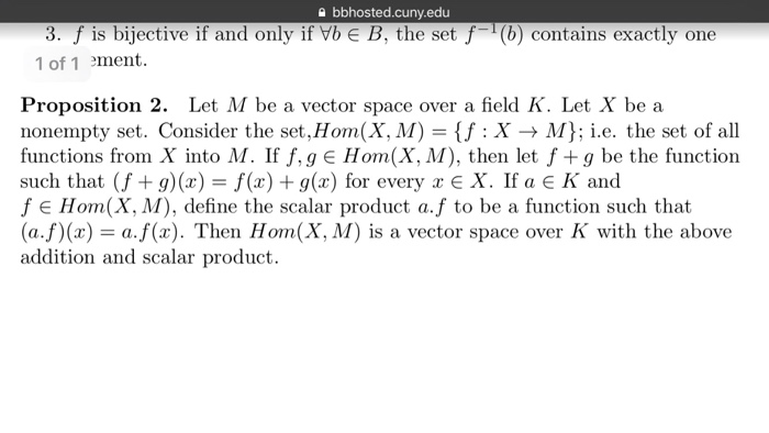 Solved f is bijective if and only if forall b elementof B, | Chegg.com