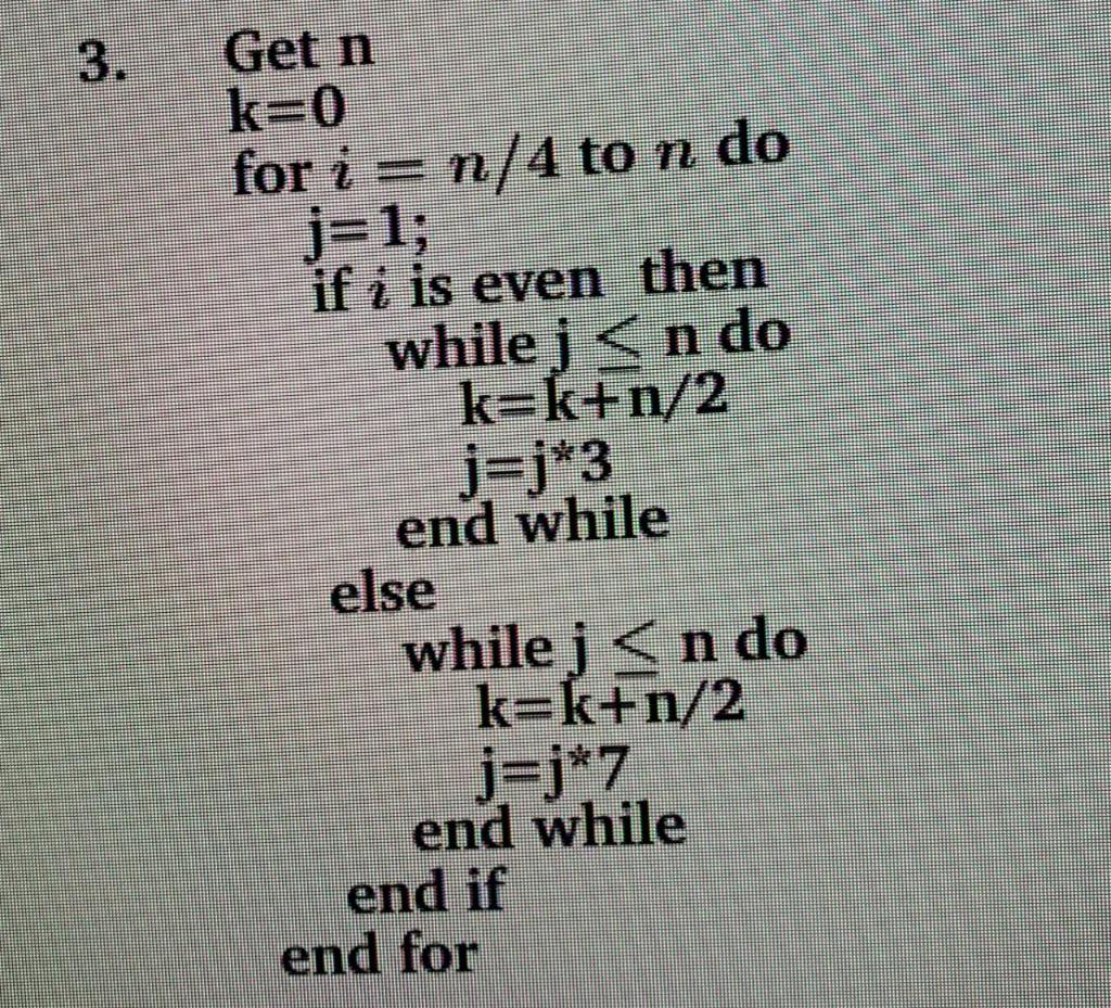 Solved Analyze the following algorithms, determine the | Chegg.com