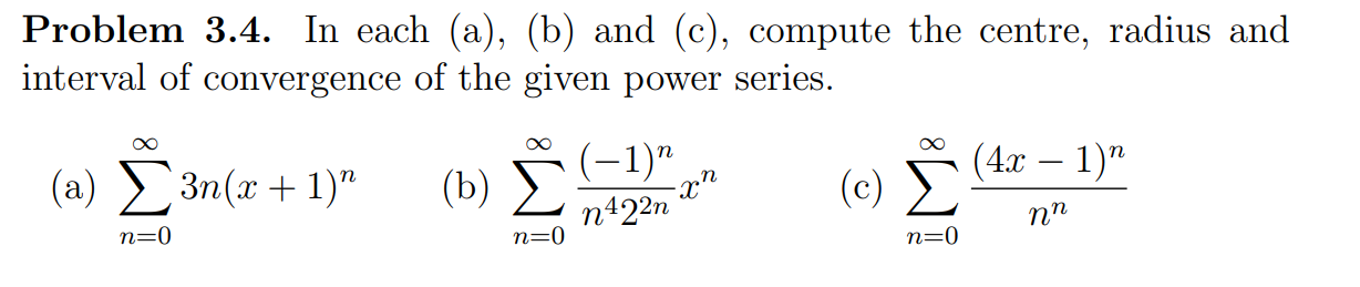 Solved Problem 3.4. In Each (a), (b) And (c), Compute The | Chegg.com