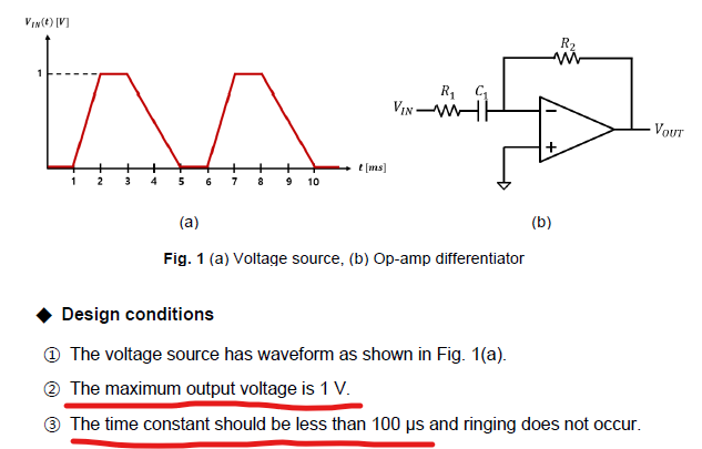 Solved Q. Design a differentiator that satisfies the | Chegg.com