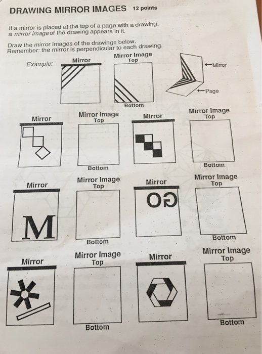 Solved: DRAWING MIRROR IMAGES 12 Points If A Mirror Is Pla... | Chegg.com