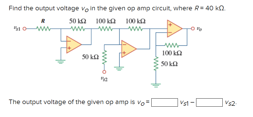 Solved Find the output voltage Vo in the given op amp | Chegg.com