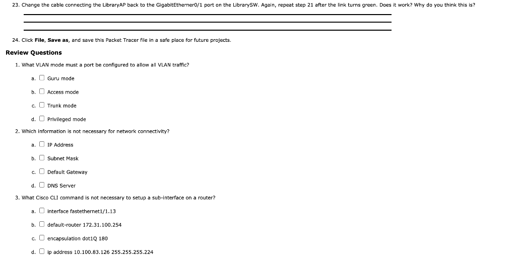 LAB MANUAL 82 CREATE VLANS USING IPV4 IN PACKET