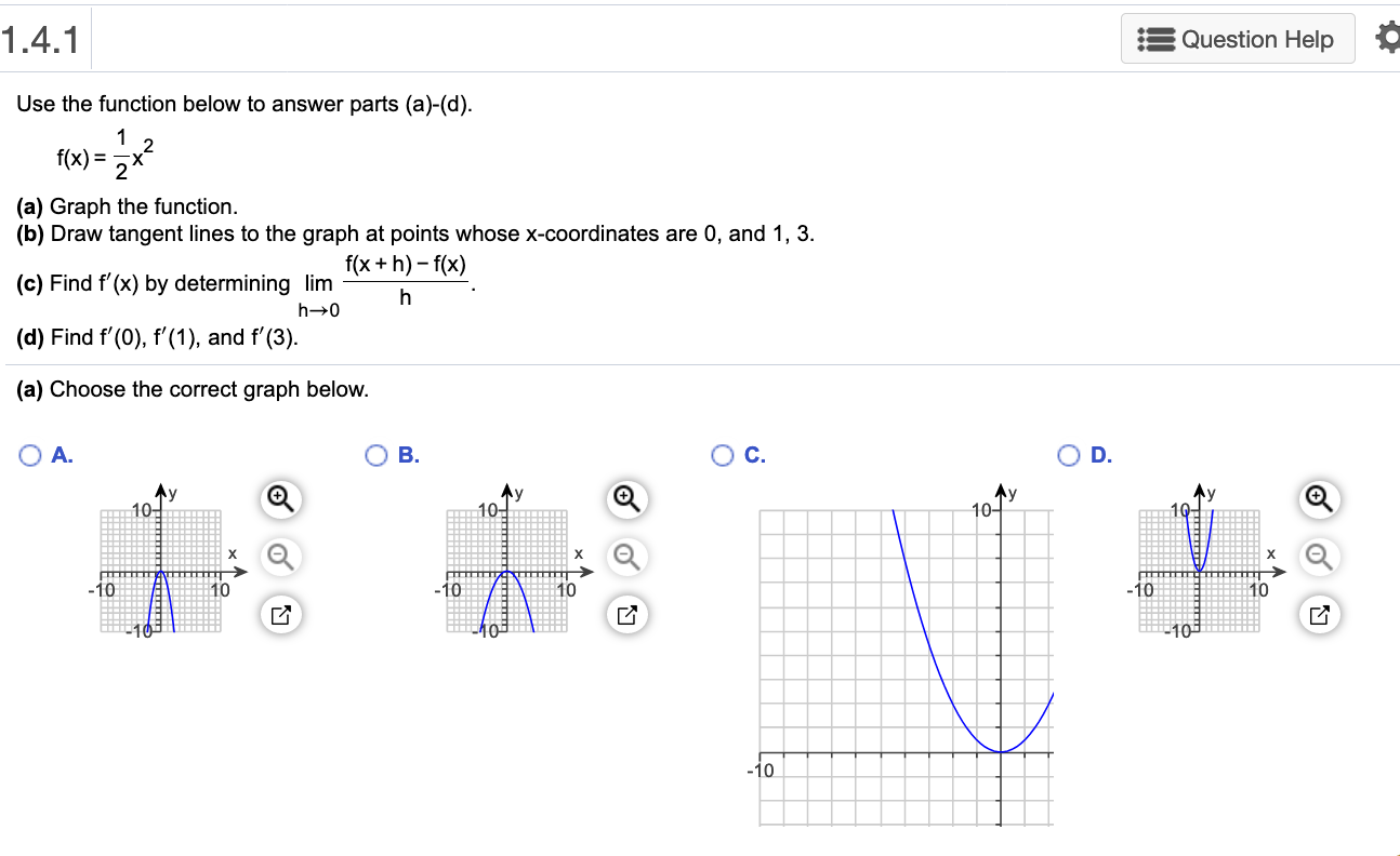Solved 1.4.1 Question Help Use the function below to answer | Chegg.com