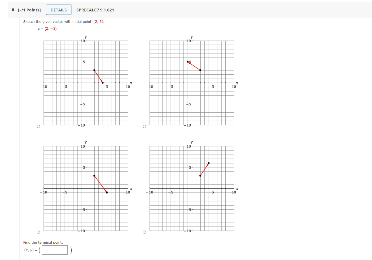 Solved 9 [ 1 Points] Details Sprecalc7 9 1 021 Sketch The