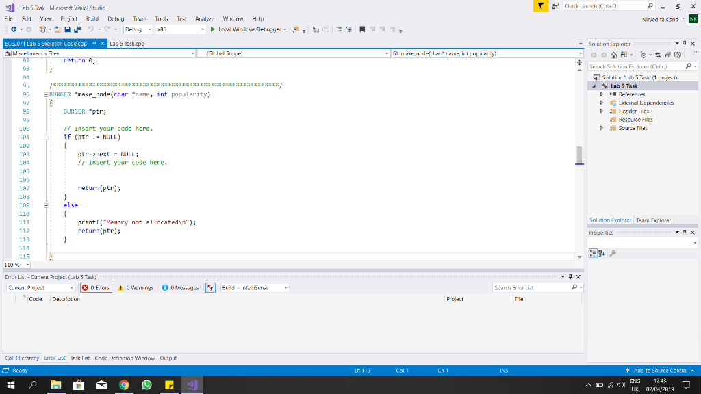Solved Task Have a look through the skeleton code. Your | Chegg.com