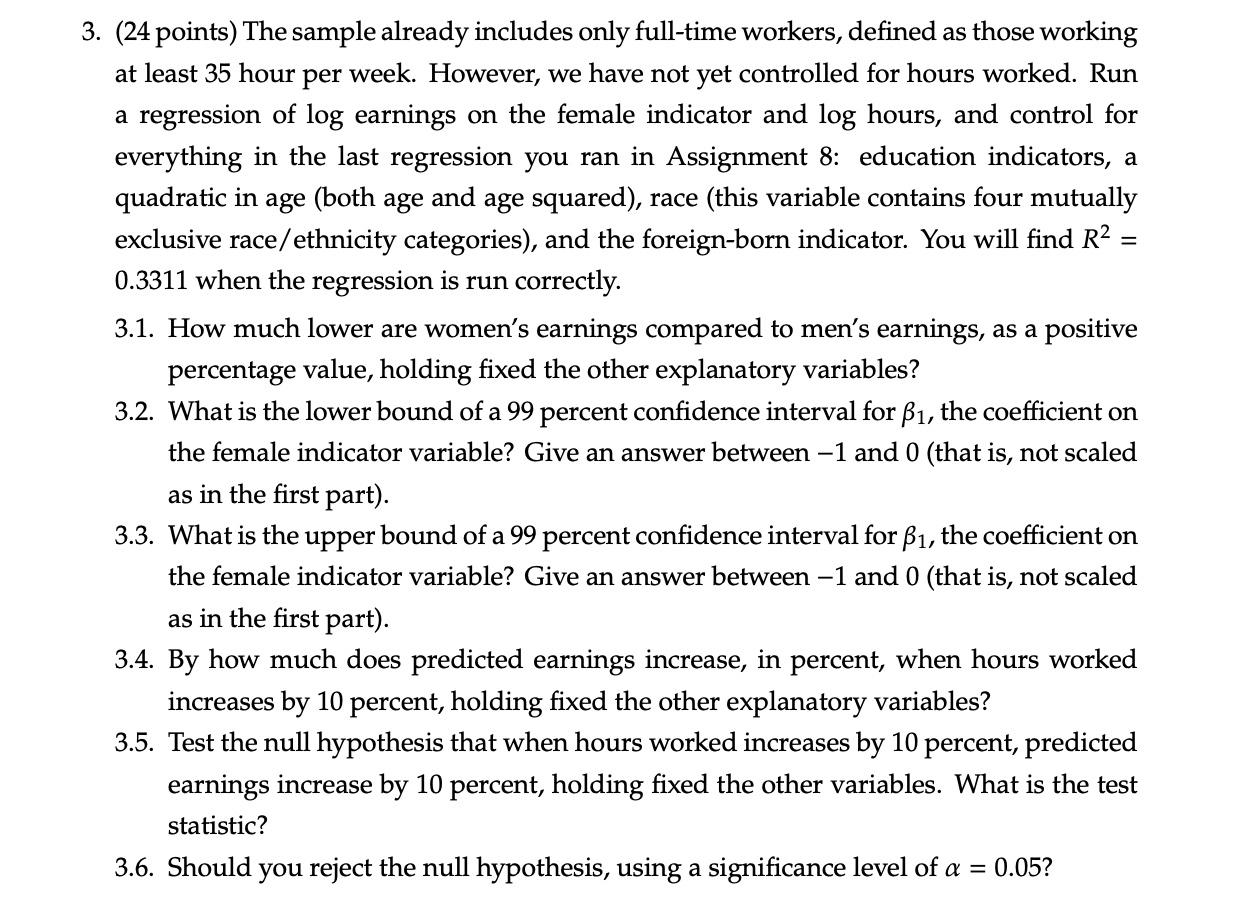 3. (24 points) The sample already includes only | Chegg.com