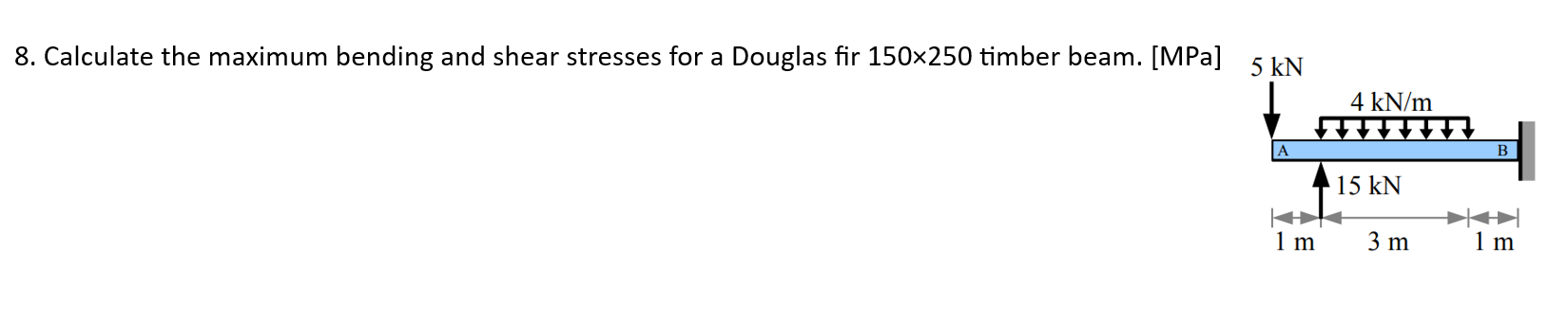 Solved 8. Calculate the maximum bending and shear stresses | Chegg.com