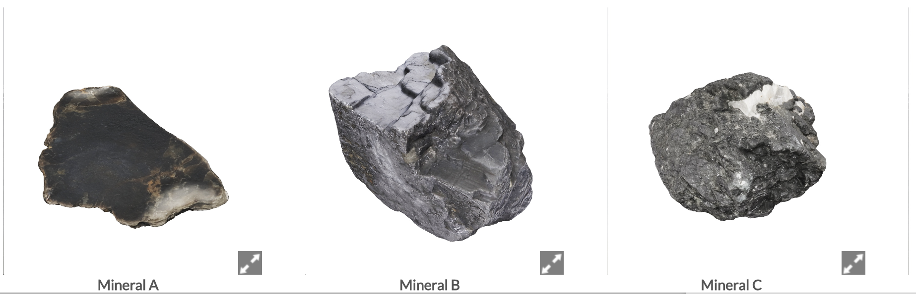 Solved Examine the five mineral specimens (i.e., rotate and