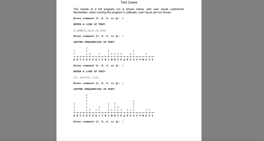 Solved 6.15 Program 6: Using Arrays to Count Letters in Text | Chegg.com