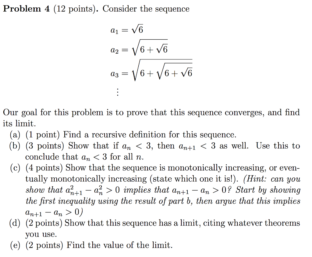 Solved Problem 4 (12 Points). Consider The Sequence Q1 = V6 | Chegg.com