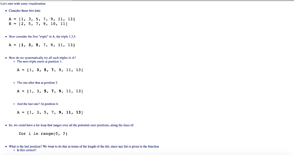 Solved 1. Demo problem. Consider these three lists: A = [1, | Chegg.com