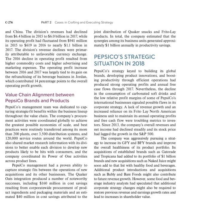 Cases in crafting and executing strategy c-276 part 2 and china. the divisions revenues had declined from $6.4 billion in 20