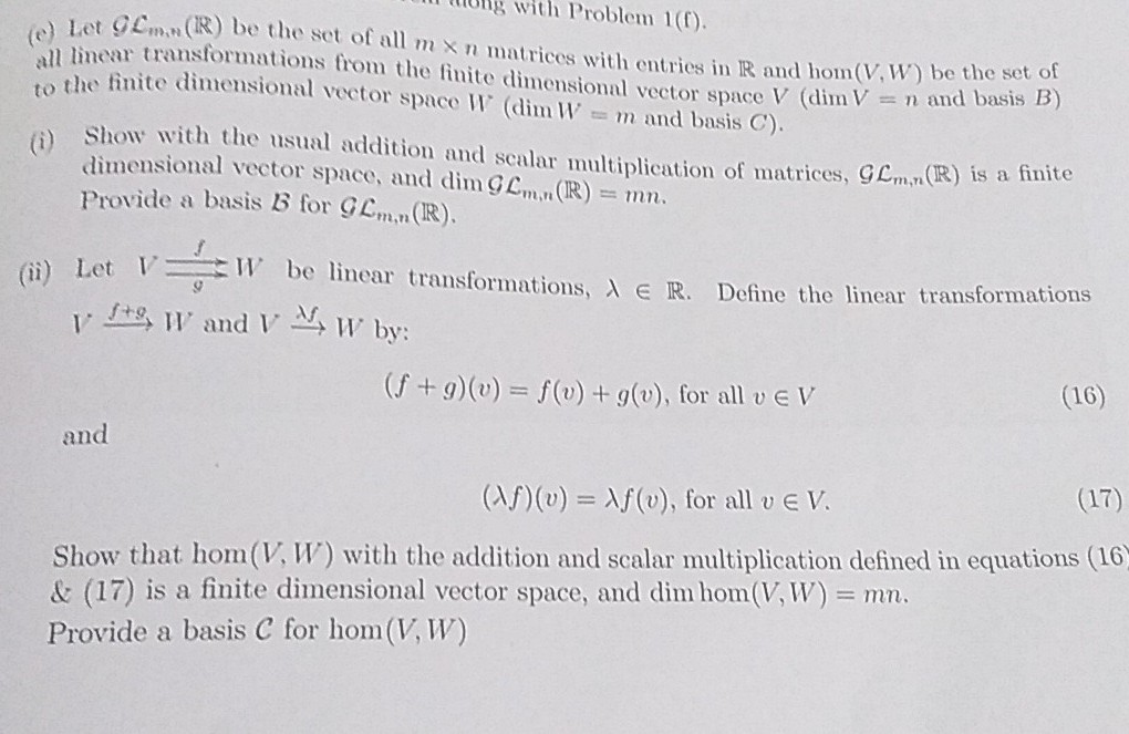 Solved With Problem 1 F E Let Gem A Ir Be The Set O Chegg Com