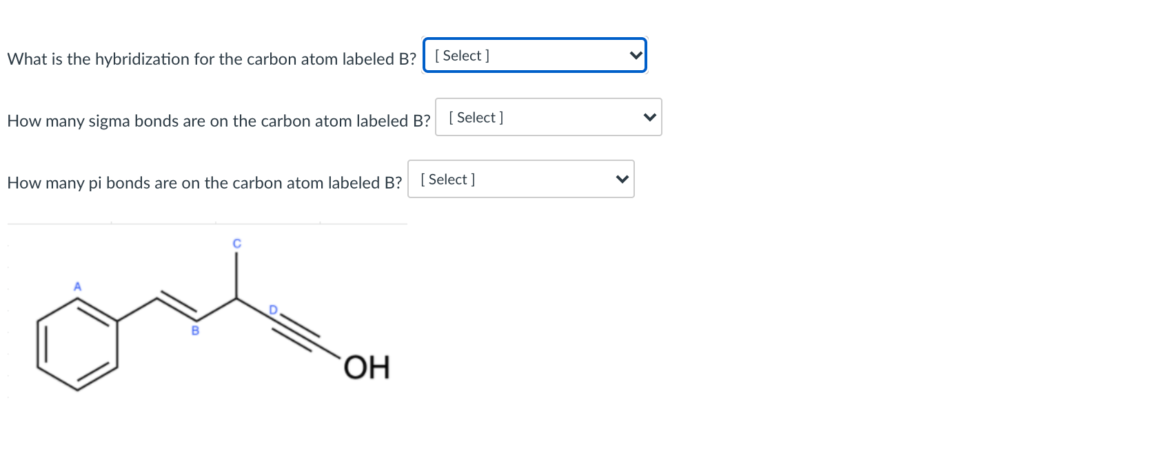 Solved What is the hybridization for the carbon atom labeled | Chegg.com