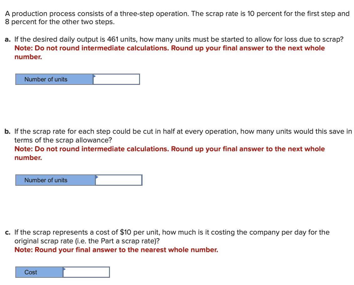 Solved A production process consists of a three-step | Chegg.com