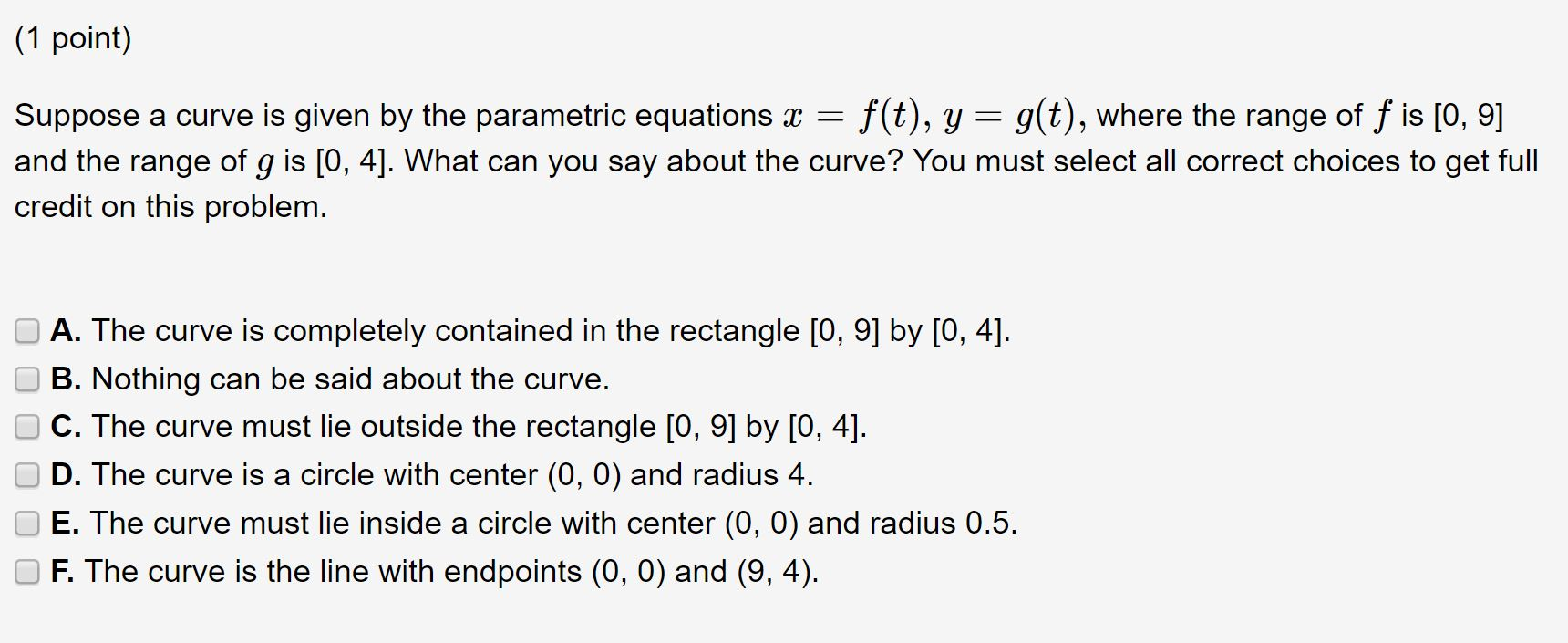 Solved (1 point) Suppose a curve is given by the parametric | Chegg.com