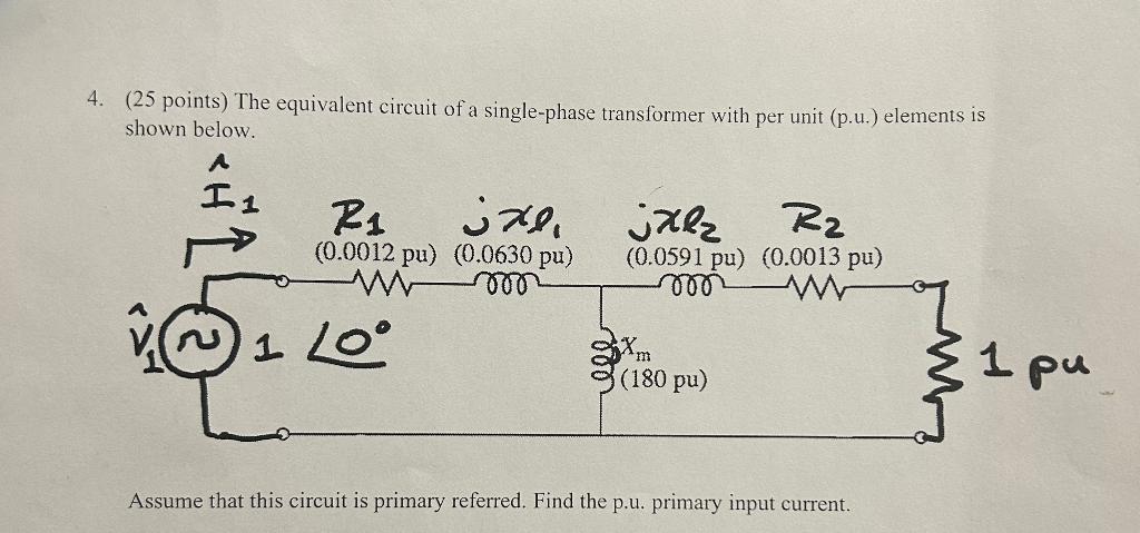 Solved 4 25 Points The Equivalent Circuit Of A