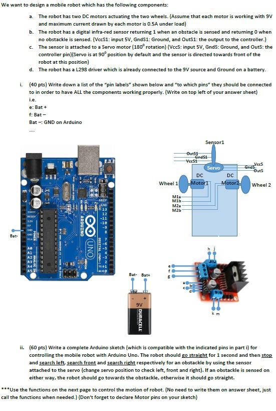 Solved We want to design a mobile robot which has the | Chegg.com