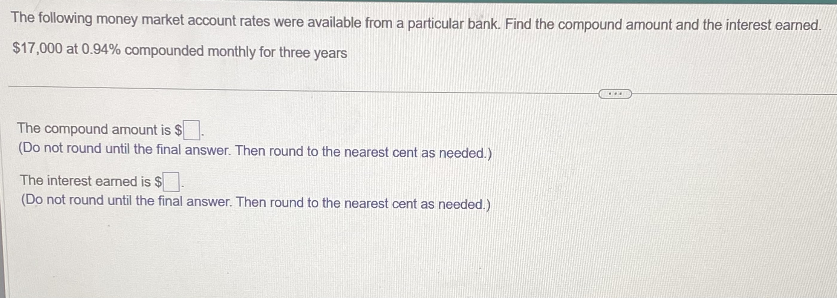 Solved The following money market account rates were