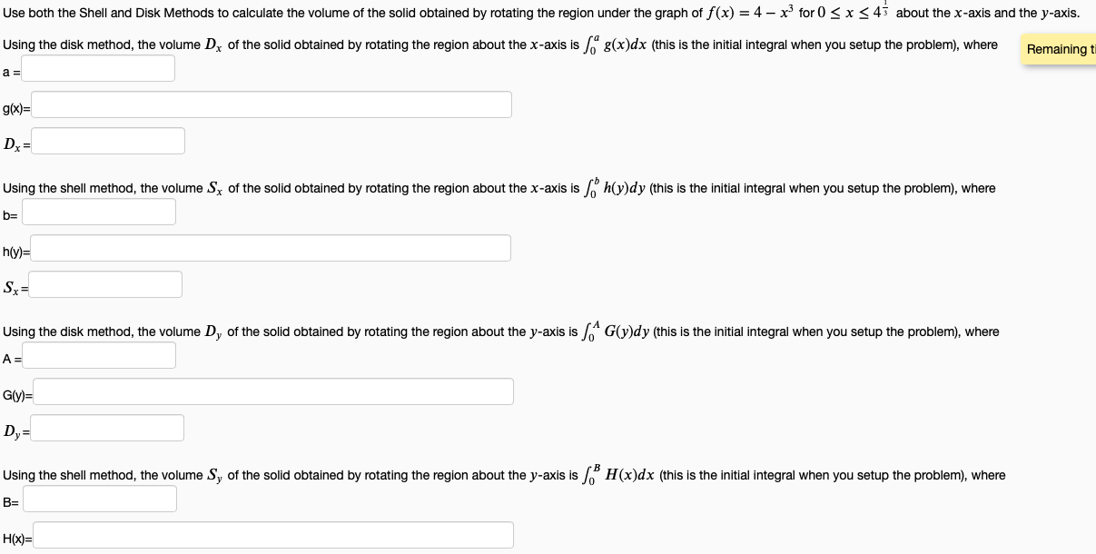 Solved Use both the Shell and Disk Methods to calculate the | Chegg.com