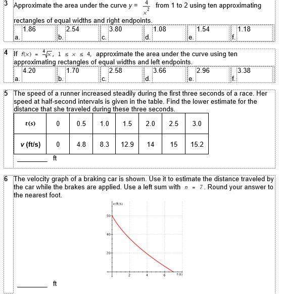 Solved 3 Approximate the area under the curve y = from 1 to | Chegg.com