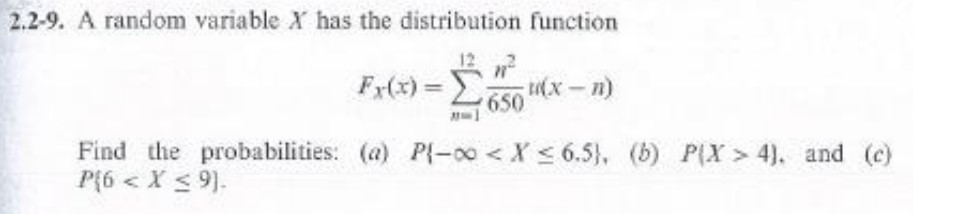 Solved 2.2-9. A random variable X has the distribution | Chegg.com