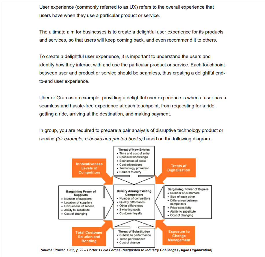 User experience (commonly referred to as UX) refers | Chegg.com