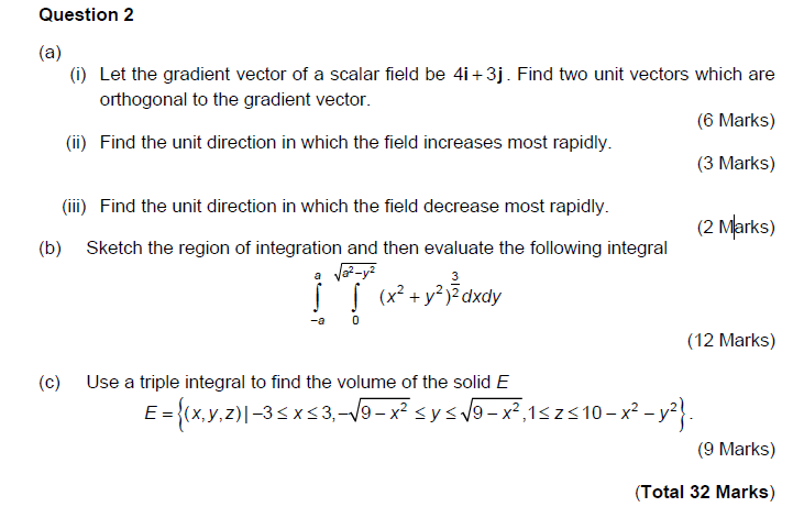 Solved Question 2 (a) (1) Let the gradient vector of a | Chegg.com